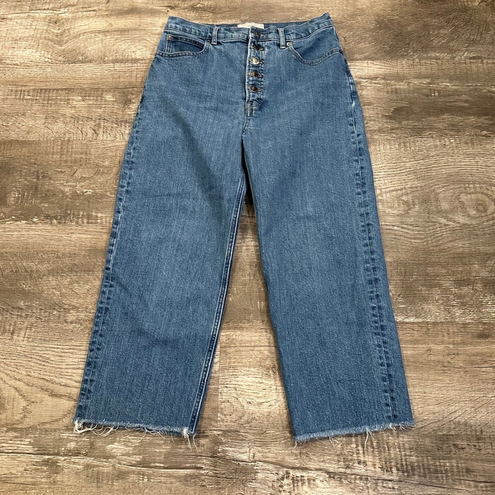 Everlane The Way-High Jean 29 Regular Medium Wash Organic Cotton Button Fly Wide